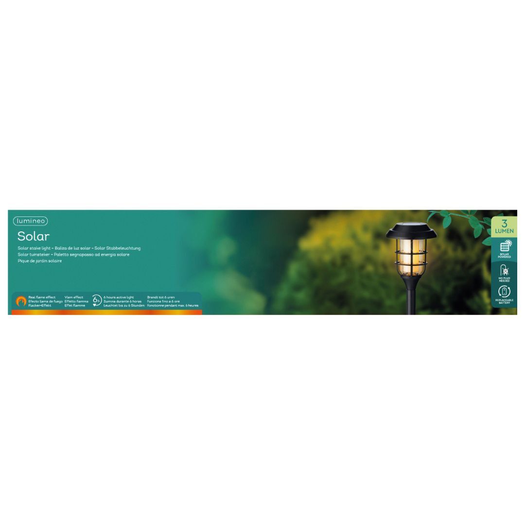 Solar Torch Stake – Black – 12.4″